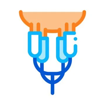 Farm milking machine icon vector outline illustration Stock Illustration