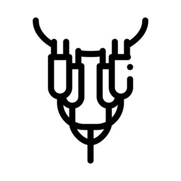 Farm milking machine icon vector outline illustration Stock Illustration