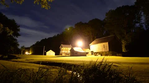 Farm at Night Timelapse Video stock 11059809