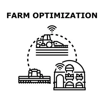 Farm optimization integrating smart farming technology systems Illustrazione stock