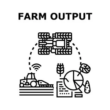 Farm output concept vector illustration displaying agricultural technology 스톡 일러스트