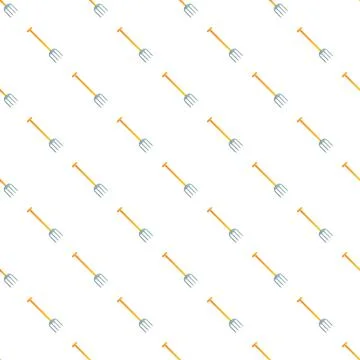 Farm pitchfork tools seamless pattern background Illustrazione stock