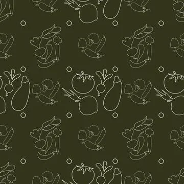 Farm product seamless pattern. vegetables vector background Stock Illustration
