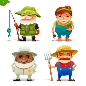 Farm professions set Stock Illustration