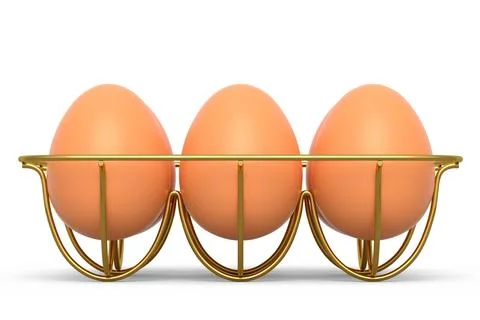 Farm raw organic brown eggs for morning breakfast in metal tray Stock Illustration