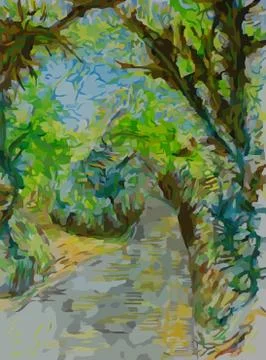 Farm Road Stock Illustration