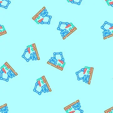 Farm robot agri tech vector seamless pattern Illustrazione stock