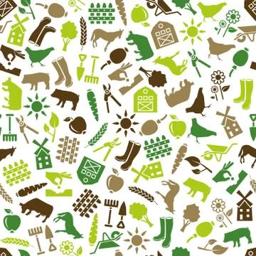 Farm seamless pattern Stock Illustration