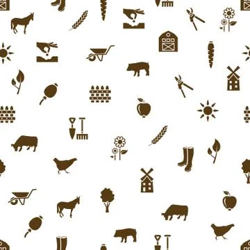 Farm seamless pattern Stock Illustration