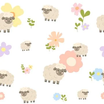 Farm seamless pattern set Stock Illustration