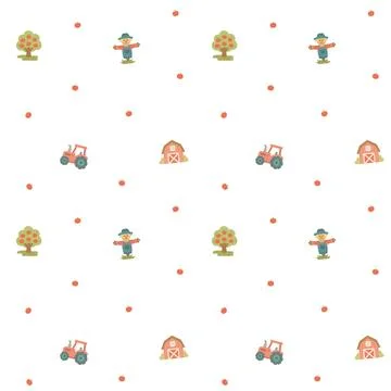 Farm seamless pattern set Stock Illustration