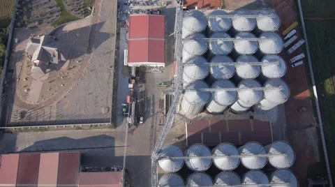 Farm silo aerial Stock Footage 46763194