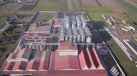 Farm silo aerial Stock Footage 46763224