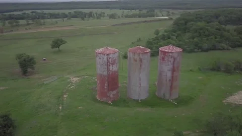 Farm silos Stock Footage 77706435
