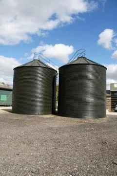 Farm silos Stock Photos