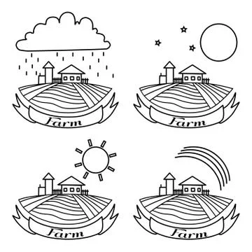 Farm sketch set Stock Illustration