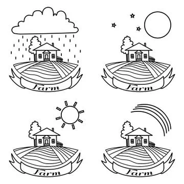 Farm sketch set Stock Illustration