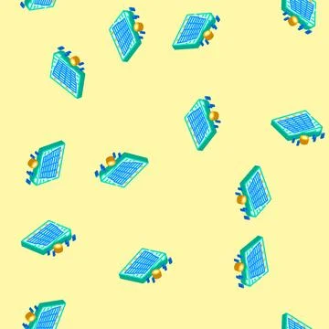 Farm solar panel isometric icon seamless pattern Ilustración de archivo
