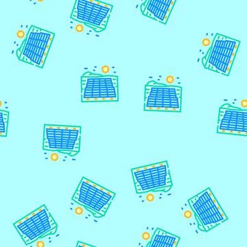 Farm solar panel vector seamless pattern 스톡 일러스트