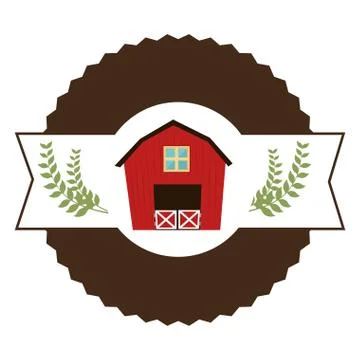 Farm stable seal icon Stock Illustration