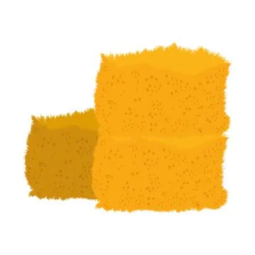 Farm stack of hay isolated icon on white background 스톡 일러스트