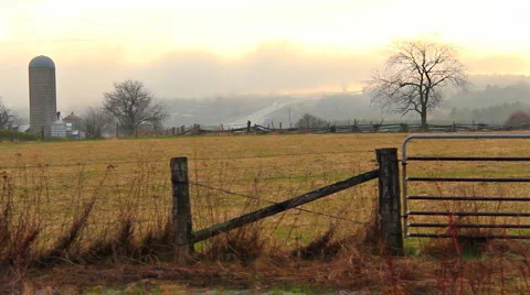 Farm Sunset Ontario 2 Stock Footage