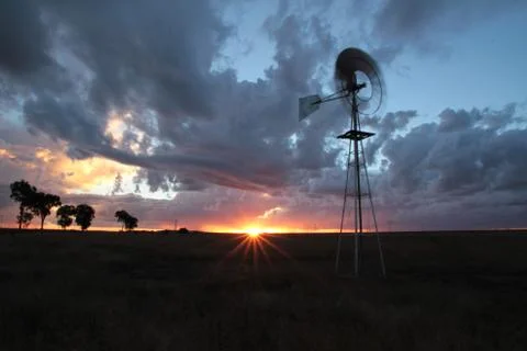 Farm Sunset Stock Photos