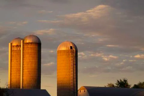 Farm Sunset Stock Photos