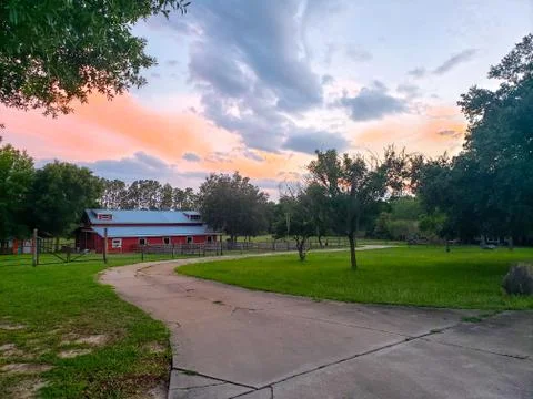 Farm sunset Stock Photos
