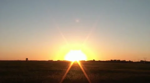 Farm Sunset Time-lapse Video stock 12579030