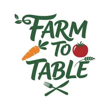 Farm to table concept with fresh vegetables and crossed fork and knife Stock Illustration