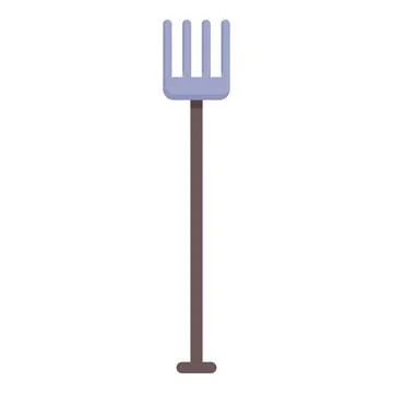 Farm tool fork icon cartoon vector. Pig swine animal Stock Illustration