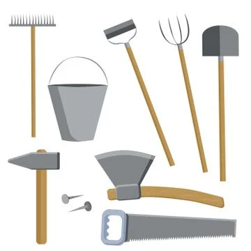 Farm tools set Stock Illustration