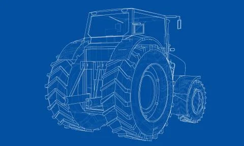Farm Tractor Concept Stock Illustration