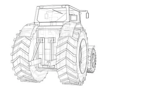 Farm Tractor Concept Stock Illustration
