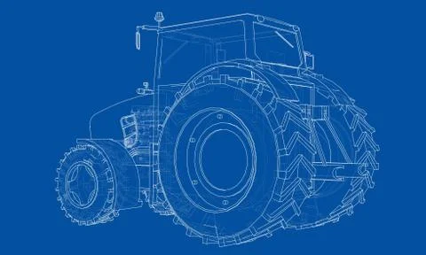 Farm Tractor Concept 스톡 일러스트