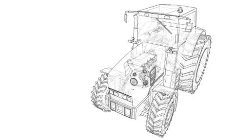 Farm Tractor Concept Stock Illustration