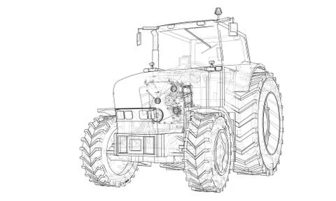 Farm Tractor Concept Stock Illustration