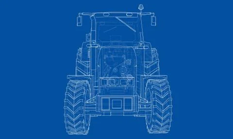 Farm Tractor Concept. Vector Stock-Illustration