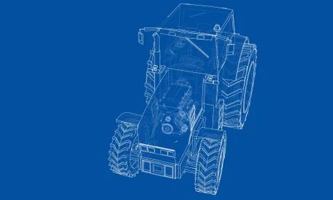Farm Tractor Concept. Vector Stock-Illustration