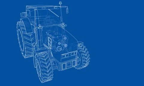 Farm Tractor Concept. Vector 库存插图