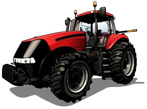 Farm Tractor from Front View Stock Illustration