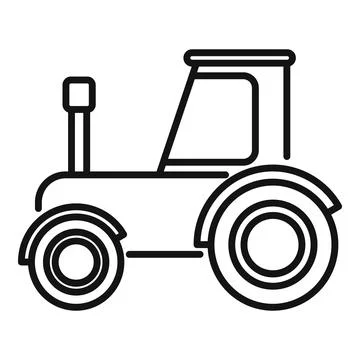Farm tractor icon outline vector. Village farming Stock Illustration