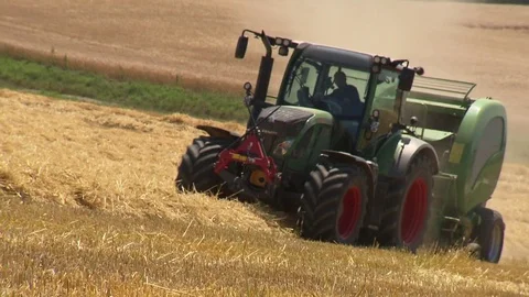 Farm tractor moving Stock Footage 78089296