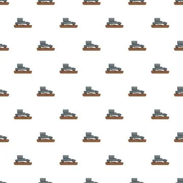Farm tractor pattern on white background illustration Stock Illustration