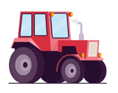 Farm tractor, Vector flat style illustration, Isolated on white background Stock-Illustration