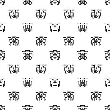Farm tractor vehicles seamless pattern background design Stock Illustration