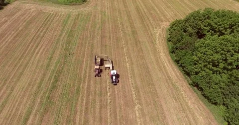 Farm tractor working on the field. Video stock 75453550