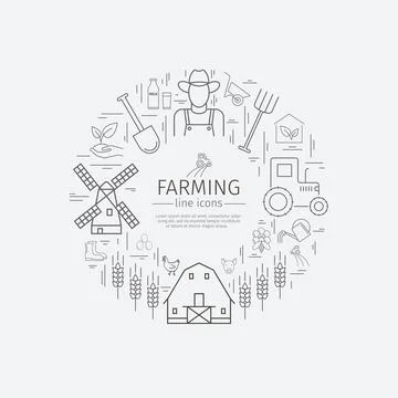 Farm web banner. Stock Illustration