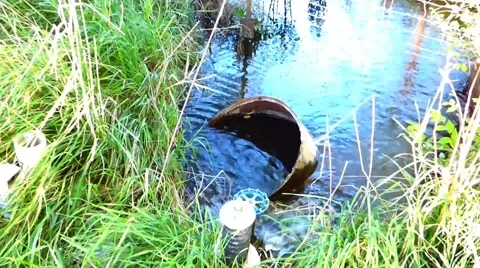 Farm Well Set in Grass Video stock 43008512